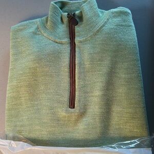 Merino wool Orvis sweater light green.dry cleaned for you